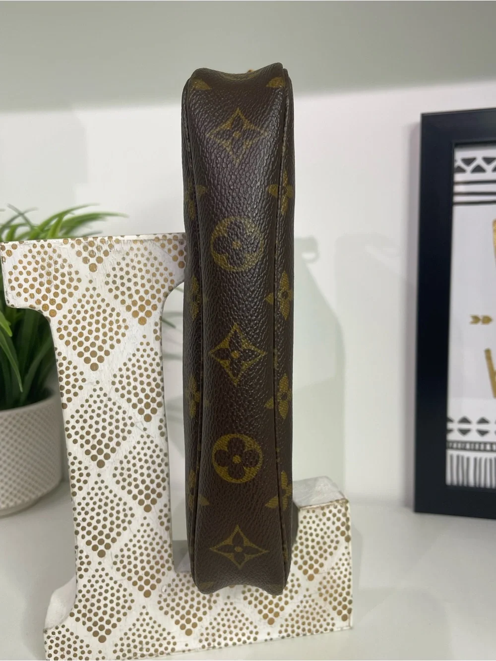 Louis Vuitton Monogram Canvas Pouch in Brown and Gold